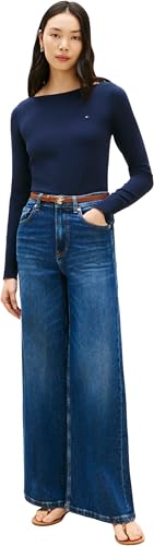 Tommy Hilfiger Damen Pullover Strickpullover, Blau (Dark Night Navy), M – Ansicht 5
