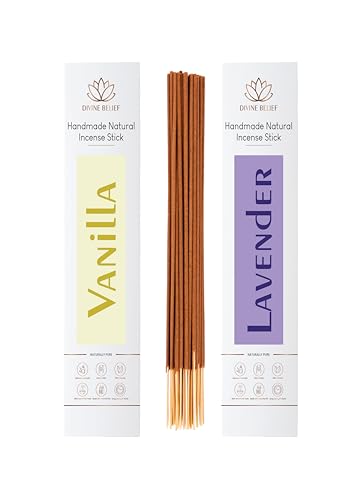 Varillas de incienso naturales sin carbón (vainilla y lavanda)
