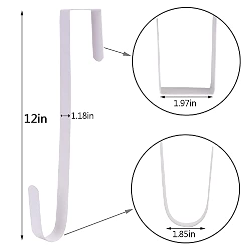 Sattiyrch 12" Wreath Hanger For Front Door,Metal Over The Door Single Hook,White (1) #TOP2
