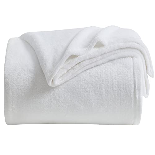 Image of KMUSET Fleece Blanket King Size White Lightweight Super Soft Cozy Luxury Bed Blankets Microfiber Factory Shop(90 * 108)