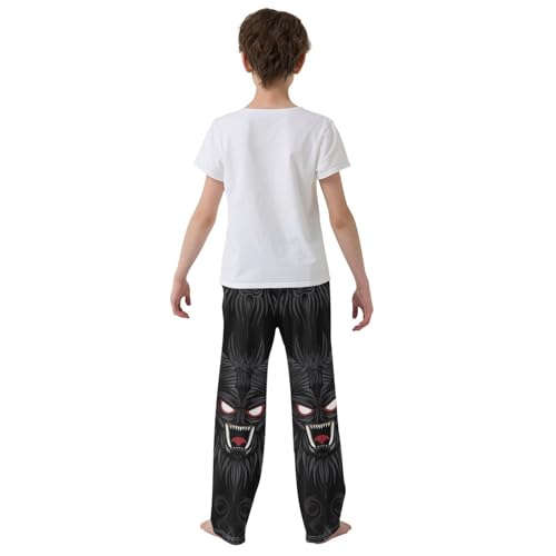 ZZXXB Evil with Wings Boys Long Pants Soft Trousers Elastic Waist Kids Lounge Bottoms with Pockets S-XL3