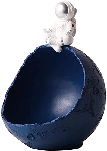 Resin Astronaut Statue Storage Box Astronaut Candy Bowl Key Storage Bowl Holder For Home Living Room Table Decor - Blue #TOP2
