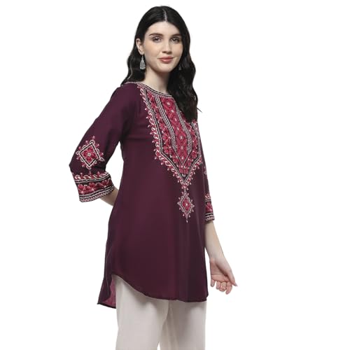 Image of BIBA Women Rayon Straight Printed Kurti