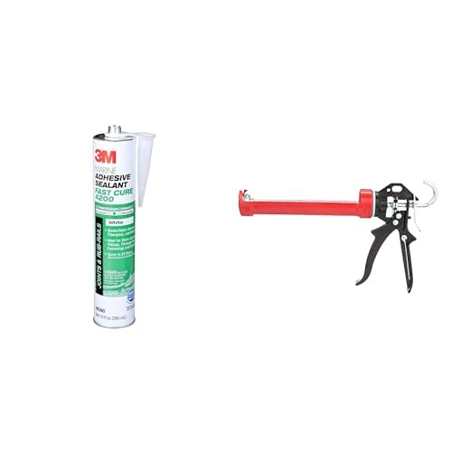 Bundle of 3M Marine Adhesive Sealant Fast Cure 4200, White, 295 mL Cartridge + 3M Manual Applicator 310M, 1/case (for Sealant Cartridges)