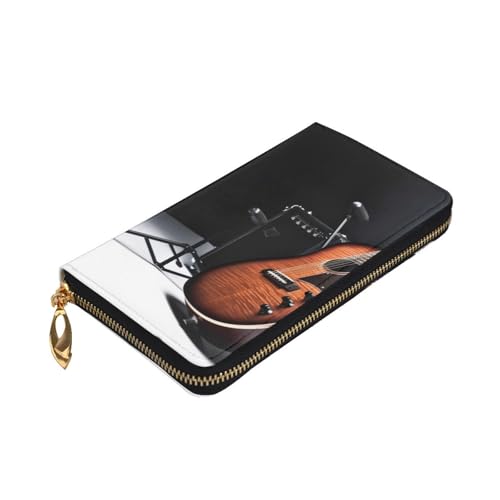 Musical Instrument Guitar Wallet For Women Men Clutch Rfid Blocking Leather Wallets Large Capacity Purse Credit Card Holder Money Case With Zipper Phone Holder Long Travel Purse3