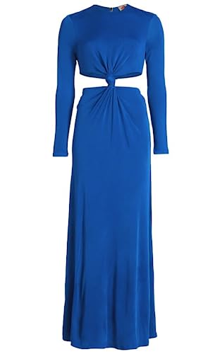 chinese dress ladies Blue Winter Tapestry Long Sleeve Maxi Dress