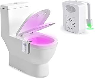 Toilet Light Inside Toilet - Rantizon Upgraded Motion Activated Toilet Seat Light with Function of Aromatherapy and UV Sterilizer, Sensor LED Washroom Night Light, 16 Colors Waterproof