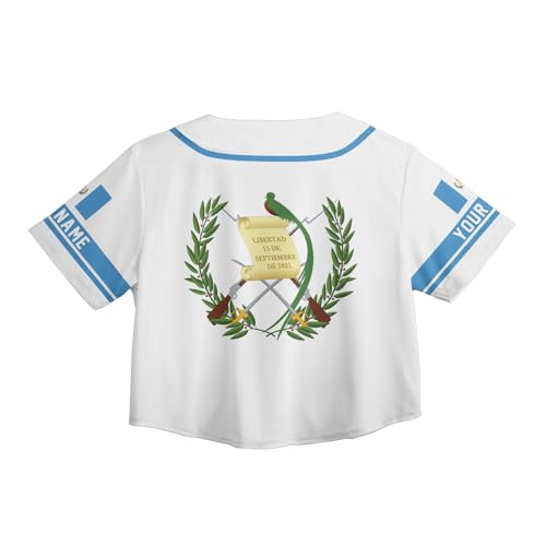 Custom 3D Guatemala Pride Baseball Jersey Croptop Shirts Unisex Personalized Guatemalan Flag, Quetzal Bird Jersey Shirt Gift (Polyester Blend, GTML 4)