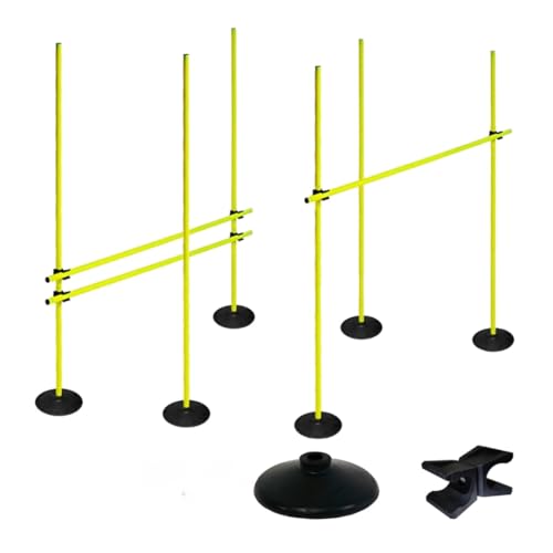 AemaSport Set de Entrenamiento de Agilidad y Velocidad – Vallas Ajustables, Palos de Slalom con Bases Lastradas, Obstáculos para Juego de Pies, Coordinación y Resistencia – Ideal para Atletas, Equipos