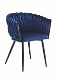 Photo Gallery komodee sedia arona imbottita in velluto blu navy con braccioli gambe in metallo per soggiorno, studio, camera da letto, sala da pranzo, dimensioni 61x79x55 cm, portata fino a 110 kg Photo Gallery komodee sedia arona imbottita in velluto blu navy con braccioli gambe in metallo per soggiorno, studio, camera da letto, sala da pranzo, dimensioni 61x79x55 cm, portata fino a 110 kg