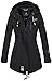 Produktbild MARIKOO Damen Winter Jacke Winterjacke Mantel Outdoor wasserabweisend Softshell B614 [B614-Zimt-Schwarz-Gr.S]