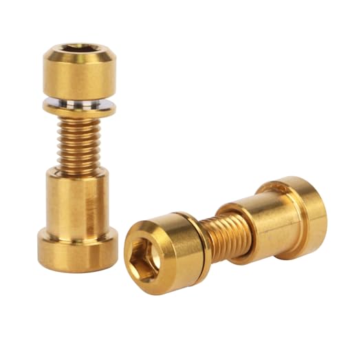 Image of Titanium Bolt M5x16 18 20mm with Washer Steerer Clamp Nut for Bicycle Stem Front Forking Lock Pack of 2 (Gold, M5x16mm)