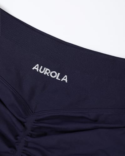 Image of AUROLA Influence Workout Shorts for Women,2.5 3.5 4.5 5.5 6.5 No Roll Up Squat Proof Scrunch Seamless Compression Gym Short