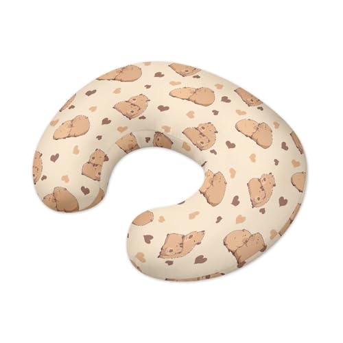 Image of Capybara Nursing Pillow Cover Stretchy Neutral Breastfeeding Pillow Cover Lightweight Neutral Pillow Cover for Infant Snug
