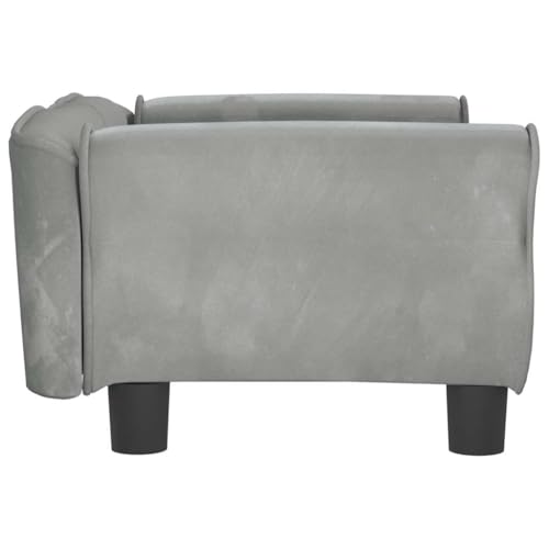 vidaXL Hundebett, Hundekissen mit weicher Polsterung, Hundesofa Hundecouch für kleine Hunde Haustiere, Haustierbett Katzenbett, Hellgrau Samt