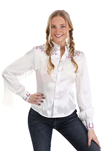 Womens Giddy up Cowgirl Costume Shirt with Pearl Snaps...