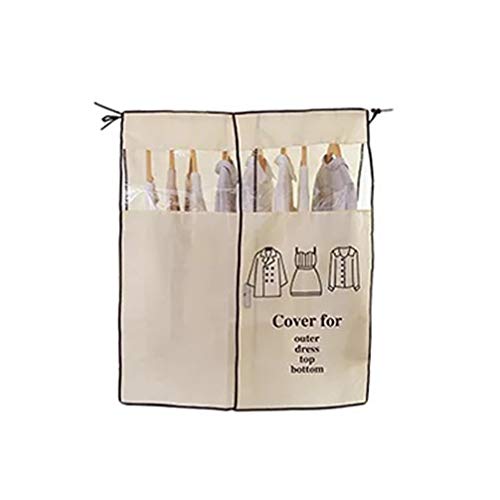 Housoutil Dust-Proof Garment Bag Cover 41.73 X 35.04 Inch Non-Woven Fabric Suit Coat Dress Storage Travel Hanger Protector with Clear Window