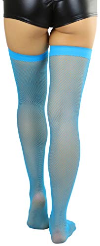 Image of ToBeInStyle Women's Fine Classic Fishnet Thigh High Stretch Nylon Novelty Stockings