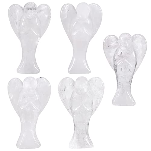 KYEYGWO 7.5 cm Rock Crystal Gemstone Angel Figurine - Image 3