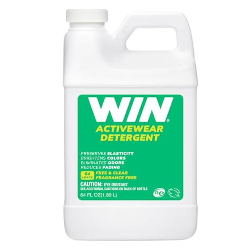 WIN Activewear Detergent - Free and Clear - 64oz Bottle - Sports Detergent for Sweaty Workout Clothes and Team Uniforms
