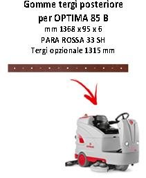 Gomma Tergi Posteriore Per Lavapavimenti Comac INNOVA 55 B – Dimensioni 750 X 70 X 5 Mm, Para Rossa, Durezza SH 33