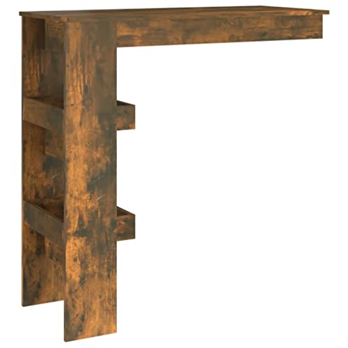 Table de bar murale chêne fumé pour apéritifs et cafés