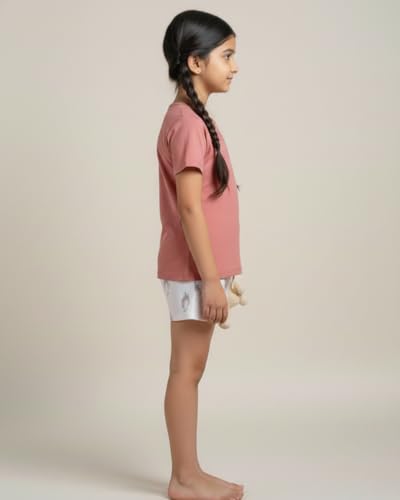 Image of Pure Cotton Half Sleeves Paw Printed T-Shirt & Shorts Set Grey