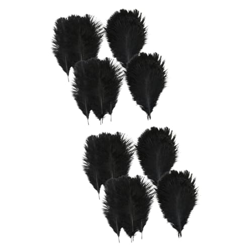 SEWACC 4sets 20pcs Natural Black Ostrich DIY Craft Accessories for Home Decor Wedding Party Birthday Decorations Reliable Plumes for Stunning Arrangements 20pcs*4
