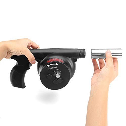 Esweny Outdoor Cooking Bbq Fan Air Blower,Mini Hand Crank Fan Air Blower Grill Picnic Camping Stove Accessories For Barbecue Fire Bellows Hand Crank Tool (Black) #TOP2