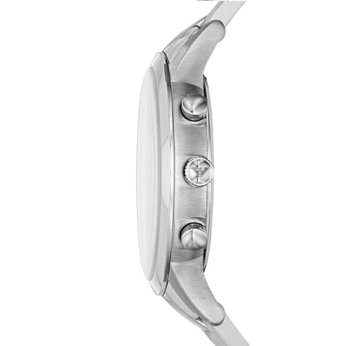 Emporio Armani Watch for Men, Quartz 3 sub dial Chronograph Movement and 43mm Case Size with Stainless Steel Strap