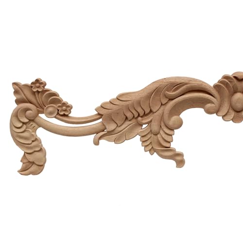 Apliques de madera tallada de 80 cm PooBa para decoración de muebles de hogar 4