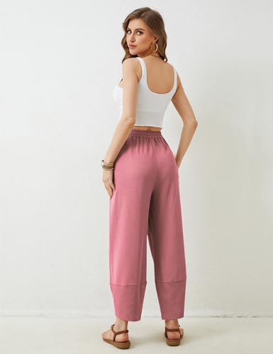 Image of Xiaoxuemeng Womens Baggy Wide Leg Pants Casual Elastic Waisted Palazzo Harem Pants with Pockets