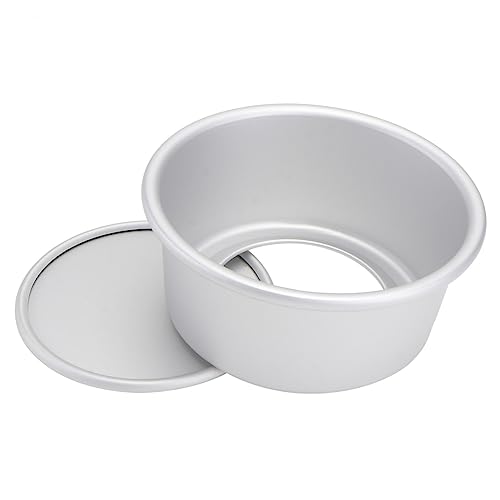 Cabilock Round Anodized Aluminum Cake Pan with Removable Bottom Non Stick Baking for Chocolate Cakes Warp for Kitchen Use