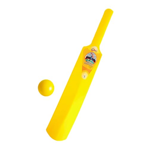 Image of Kids Plastic Cricket Set with Bat, Stumps & Ball - Lightweight Indoor & Outdoor Cricket Toy Set Cricket Set (Age 4+) Complete Plastic Cricket Kit for Kids (Yellow)