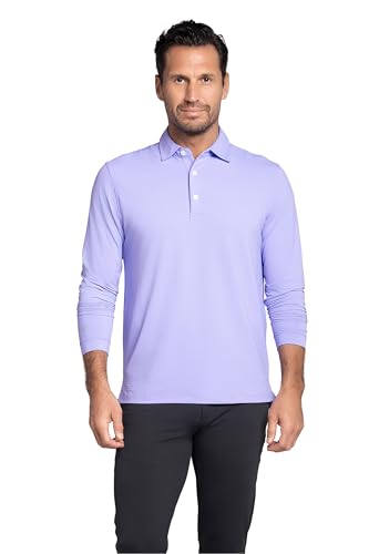 Polo coupe moderne homme manches longues violet de qualité supérieure M