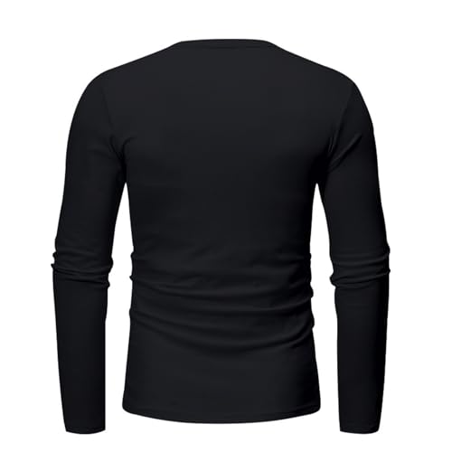 Men's Twill Shirt Casual Button Crew Neck Solid Color Long Sleeve T Shirts Loose Fit Comfortable Soft Sweatshirt2