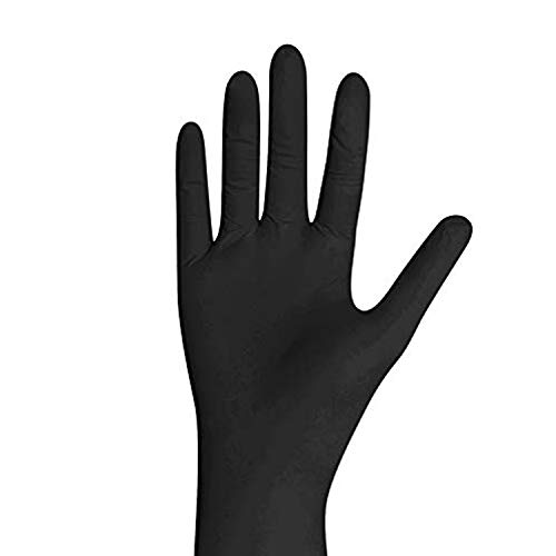 200 Stck - Einweghandschuhe von GUARD 5 - Schwarze Nitril-Handschuhe puderfreie Tätowierhandschuhe Kochhandschuhe (7 / S) – Bild 2