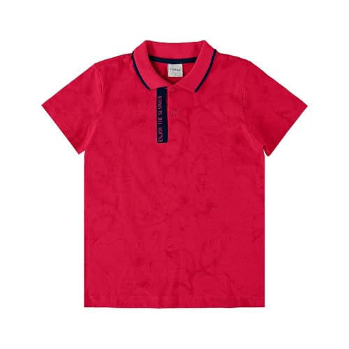 Camisa Polo Infantil Meia Malha Rovi Kids Vermelho 10