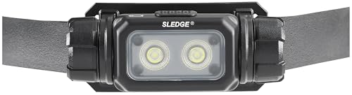 Image of Streamlight 89019 Sledge 1000-Lumen Max 600-Lumen Standard 1800-Candela Rechargeable Low-Profile LED Headlamp with Elastic and Rubber Hard Hat Straps, Black