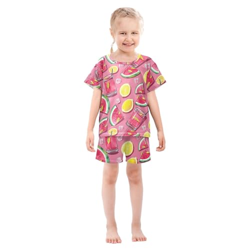 ALAZA Watermelon Slices Lemon Pajamas Short Sleeve 2 Piece Sleepwear Top and Bottom Pajama Set Unisex3