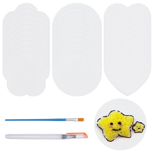 BRTNUP Kit 40 Fogli Carta Magica 3D Con Texture In Schiuma + 3 Penne Vuote – Pittura Che Si Gonfia Con Acqua Per Bambini E Adulti