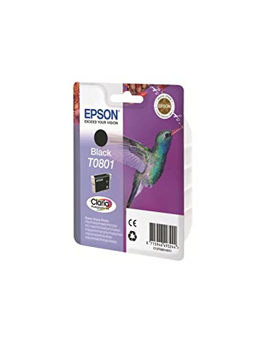 Epson T0801 Black Hummingbird Genuine Ink, Claria Photo HD Ink Cartridge