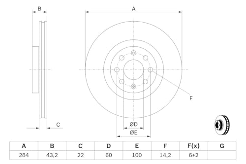 Disques de frein Bosch BD2091 avant ventilés 284 mm - 5