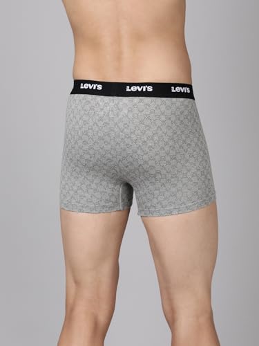 Image of Levi's 022 Men's Cotton Designer Trunk - Mid Rise, Outer Elastic Waistband (Pack of 2)