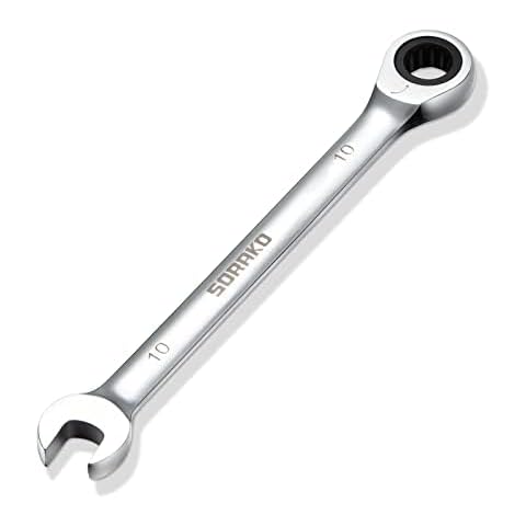 SORAKO 10mm Ratcheting Combination Wrench, Chrome Vanadium Steel Gear Wrench, Industrial Grade Cr-V Steel Gear Spanner, Household Garage Tools(10mm/Metric) Cover