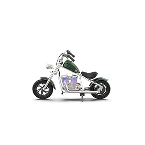 Hyper GoGo Cruiser 12 Deluxe,Kids Electric Motorbike with App and Music Player,Simulated Fog Emission,Colorful Ambient Light,Anodized Frameset(Green)