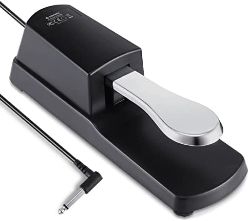 Donner Piano Sustain Pedal, Keyboard Sustain Pedal for Digital Piano Electronic Keyboard MIDI Synthesizer, Sturdy Durable, with Polarity Switch, 1/4'' (6.35mm) Input Plug, DSP-001