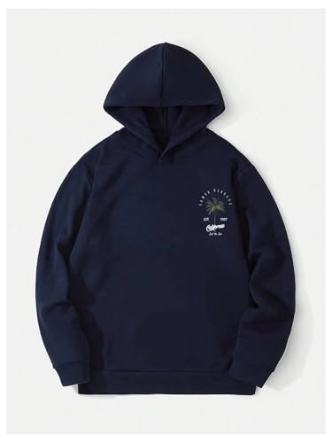 WDIRARA Men's Letter Print Graphic Hoodie Long Sleeve Sweatshirt Hooded Pullovers Oversized Top2