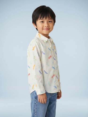Image of Nautinati Boys Printed Full Sleeve Shirt with Regular Collar | Age 1-5 Years