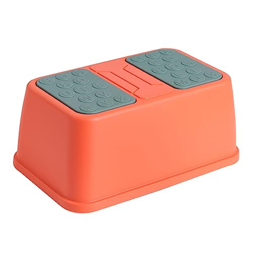 ULDIGI 1Pc Slip Plastic Footstool for Single Step Stool for Hand Washing Red Color for Home Kindergarten Nursery and Bathroom Use